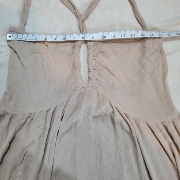 OneTheLand Beige Backless Maxi Dress - Size Large - Picture 8 of 10